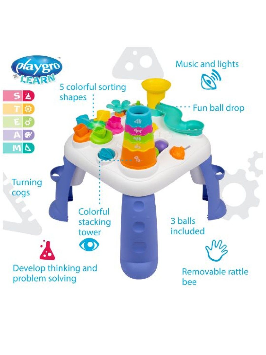 Playgro Sensory Explorer Music And Lights Activity Table (No Color- Image 3)