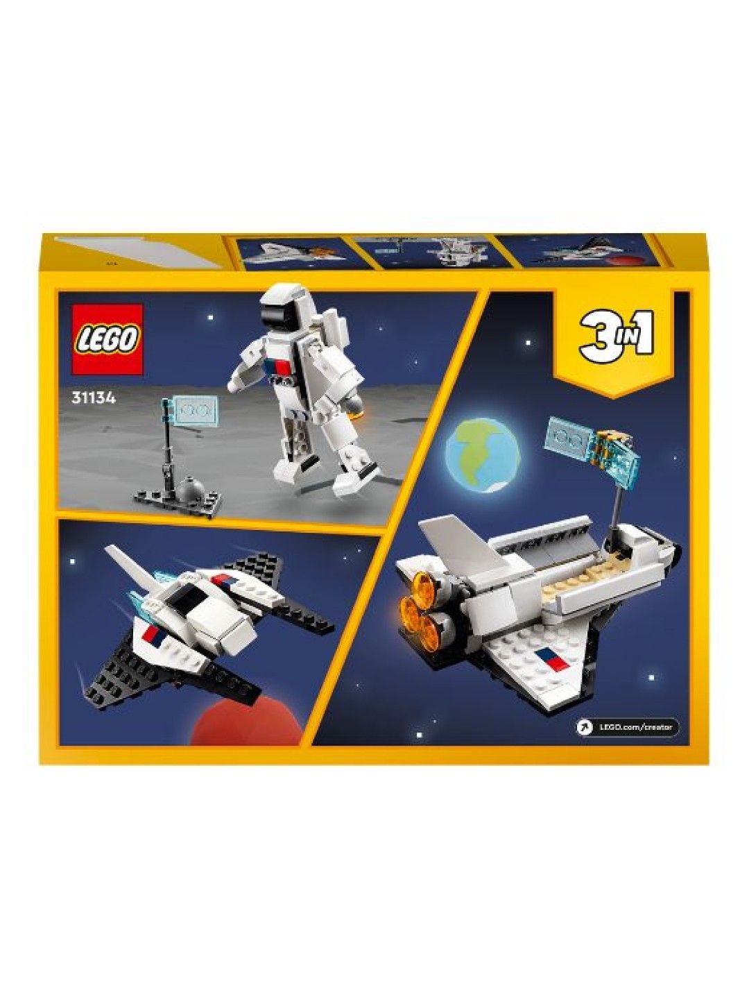 Lego Creator 3-in-1 31134 Space Shuttle Building Blocks (144pcs) (No Color- Image 3)