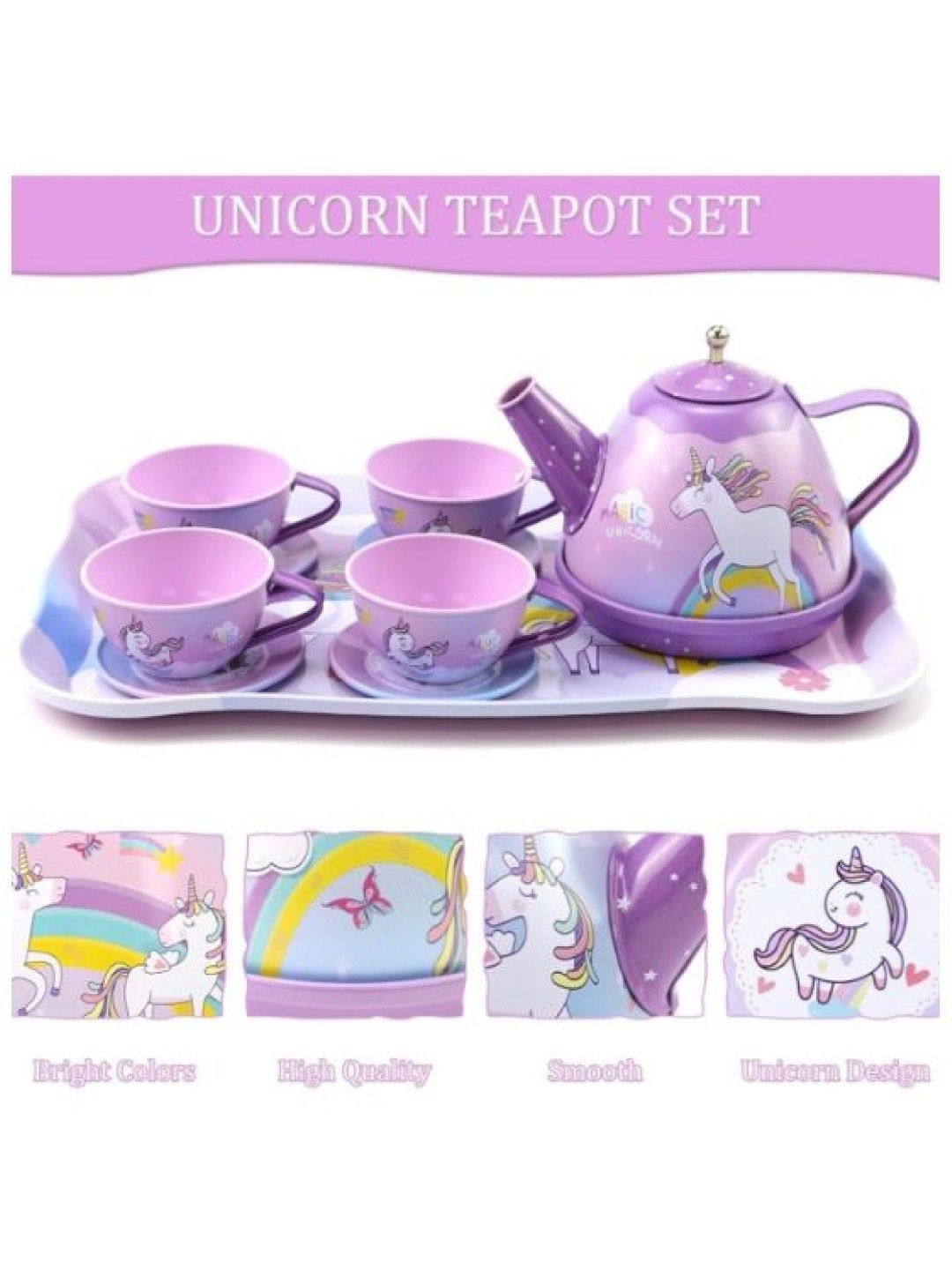 Magic Unicorn Tin Afternoon Tea Set (No Color- Image 3)