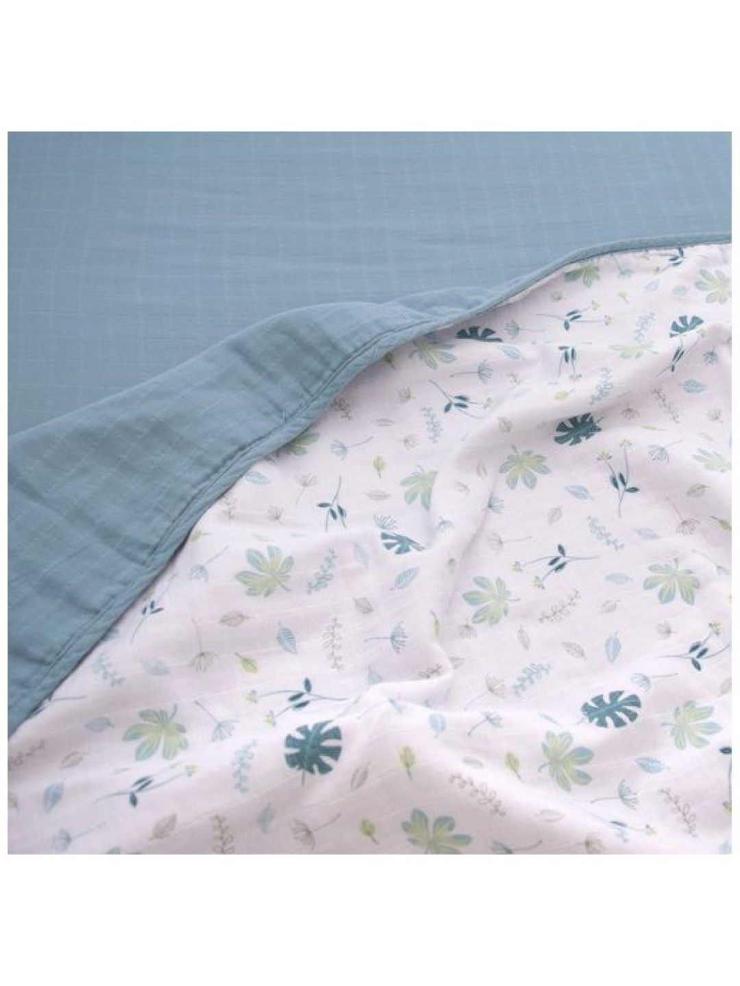 Living Textiles Organic Muslin 2-Pack Cot Fitted Sheets - Banana Leaf/Teal (No Color- Image 2)