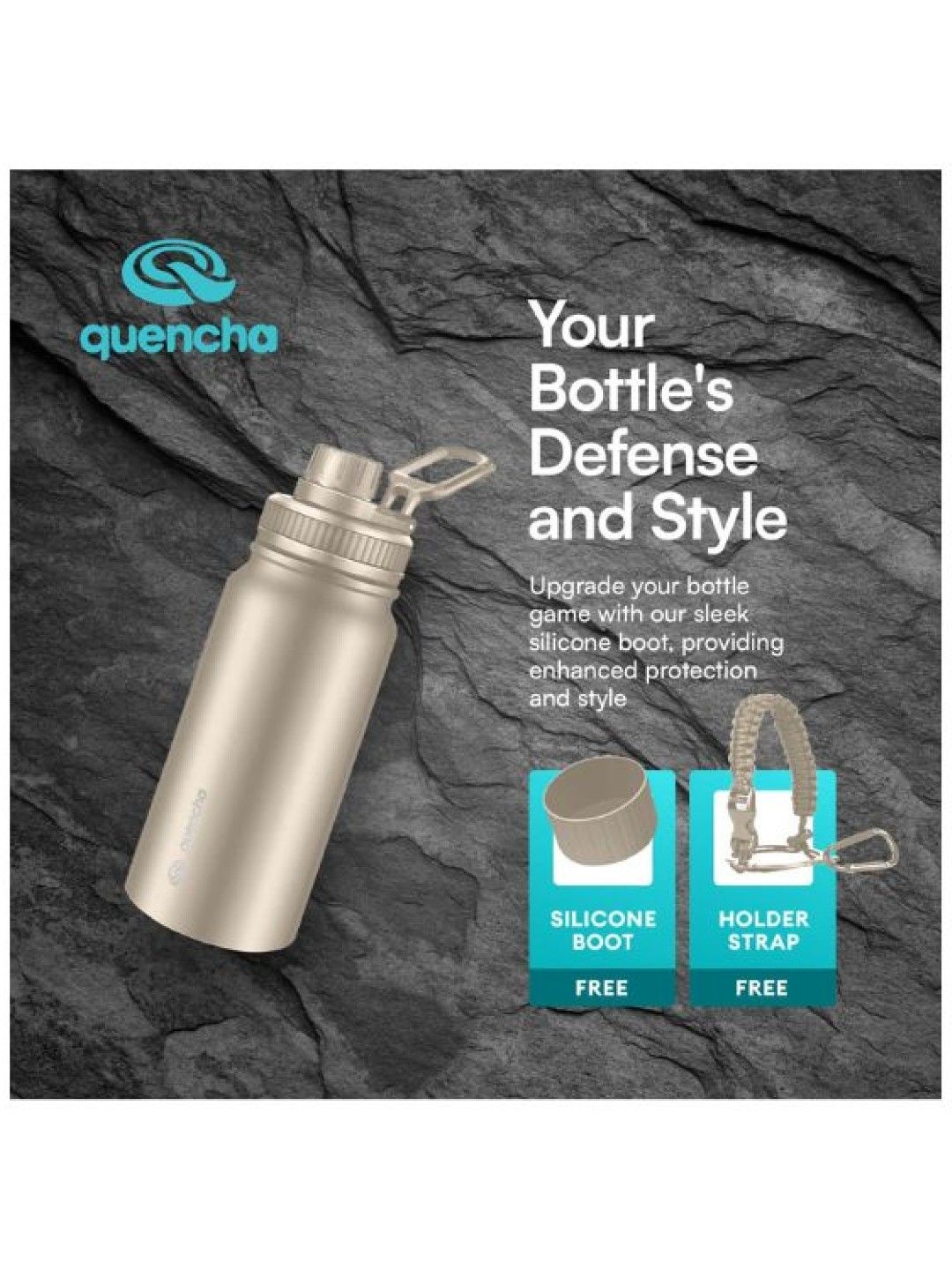 Sunbeams Lifestyle QUENCHA Premium Insulated Tumbler (550ml) with Silicon Boot (Sand- Image 2)