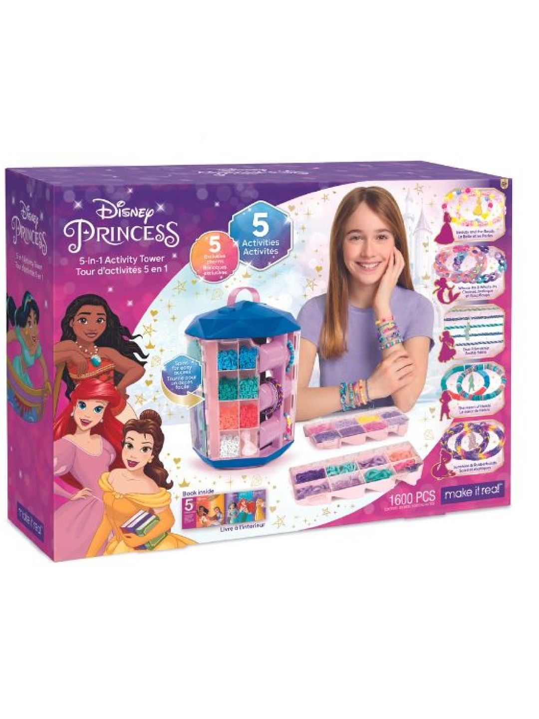 Make It Real Disney Princess 5 in 1 Activity Tower (No Color- Image 4)