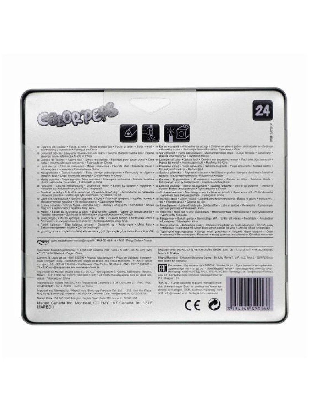 Maped ColorPeps Color Pencils in Metal Box (24 Colors) (No Color- Image 3)