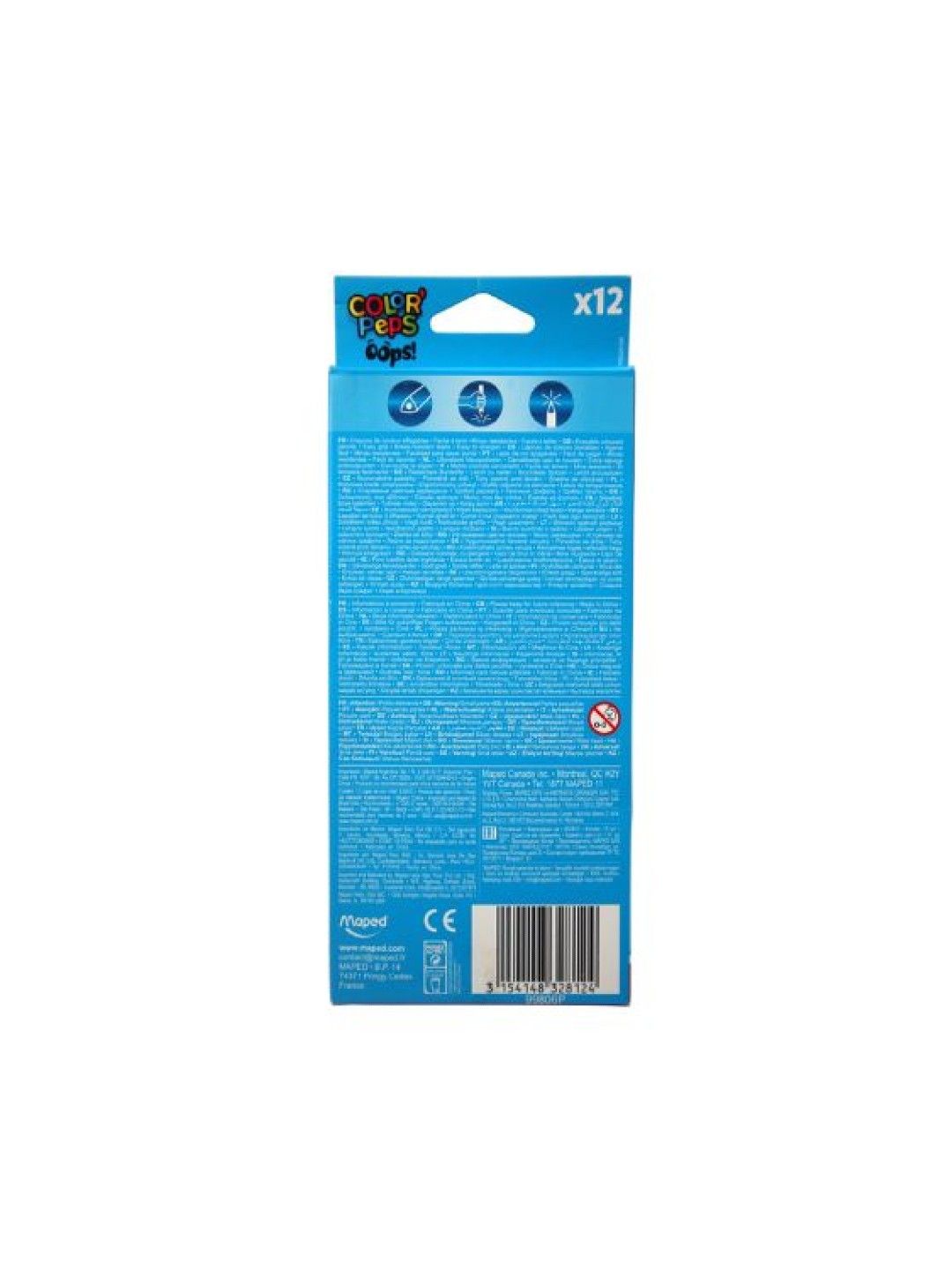 Maped ColorPeps Oops Erasable Color Pencil with Eraser End (12 colors) (No Color- Image 3)
