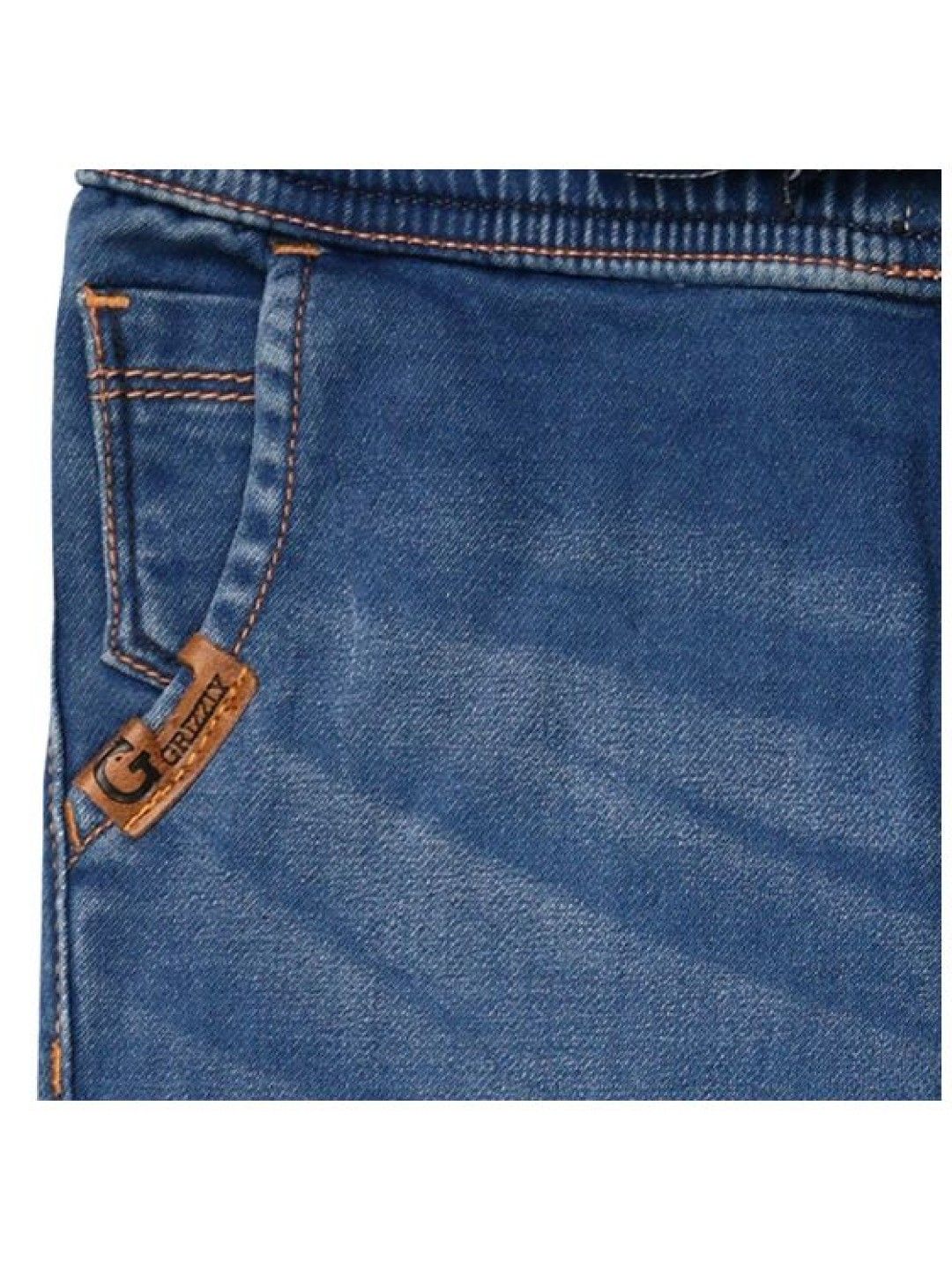 Grizzly Boys Denim Jogger Pants Garterized Waistband (Blue- Image 3)