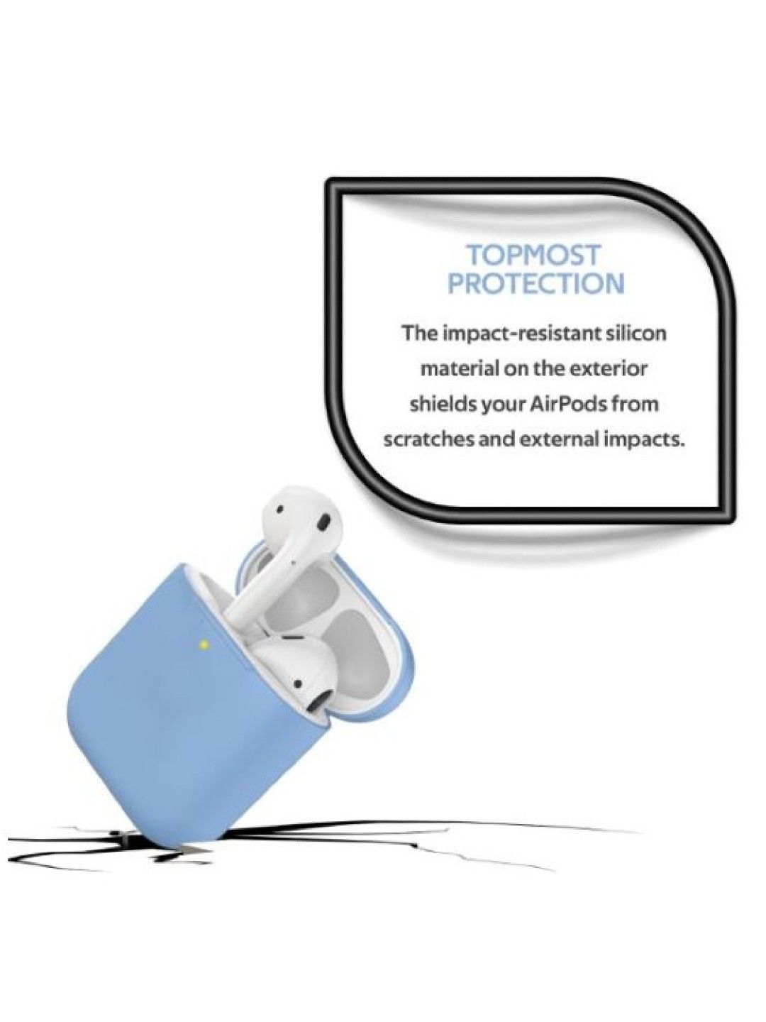 Promate SILICASE Dual-Toned Multi-Design Protective Case for Airpods (Blue- Image 3)