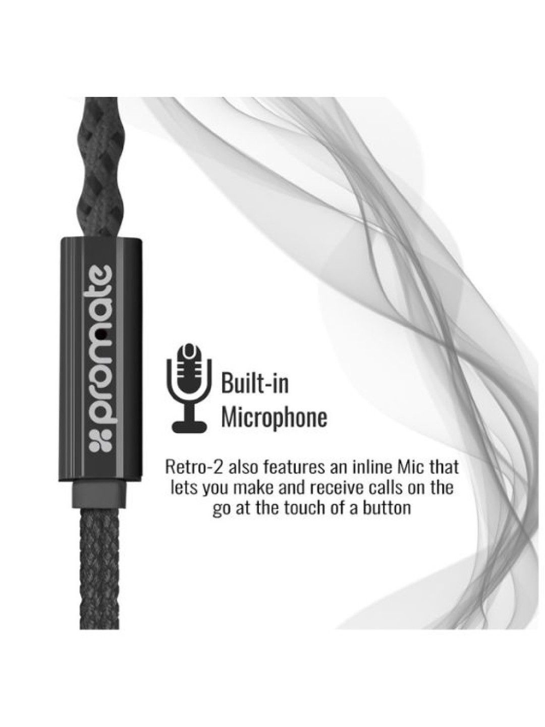 Promate RETRO-2 Wearable Bracelet Style with Pandora Beads Stereo Earphones (Black- Image 3)