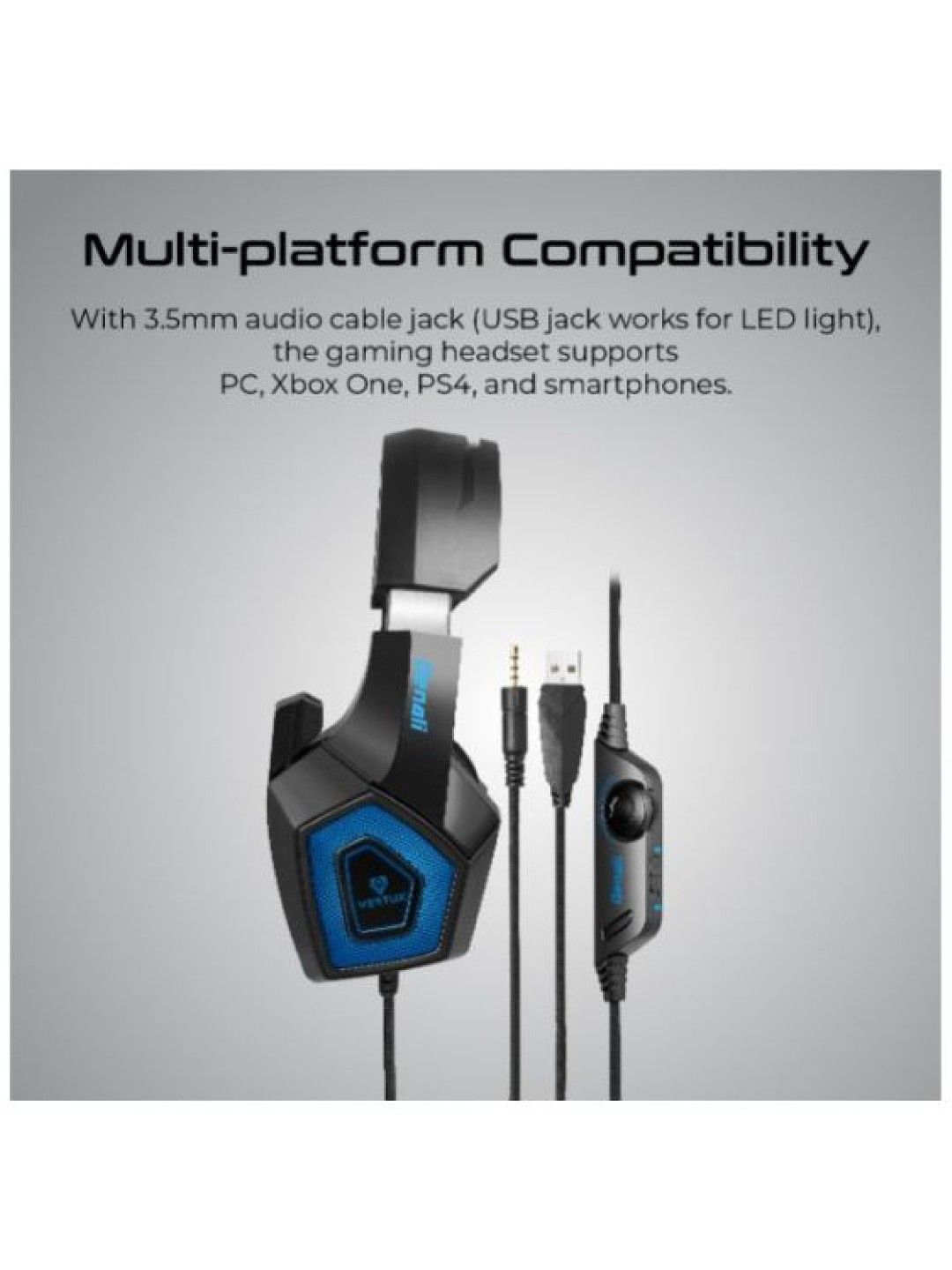 Vertux DENALI High Fidelity Surround Sound Gaming Headset (Blue- Image 3)