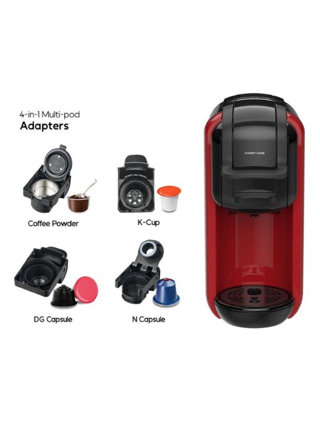 Cherry Coffee Maker Deluxe Multi-Pod-4 in 1 (No Color- Image 3)
