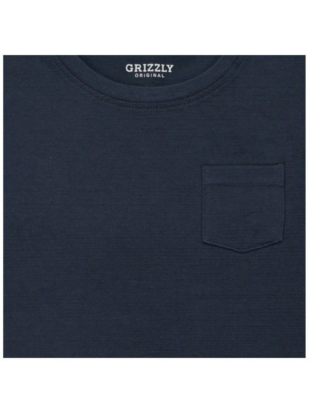 Grizzly Boys Short Sleeve Round Neck with Patch Pocket and Rubber Patch (Blue- Image 3)