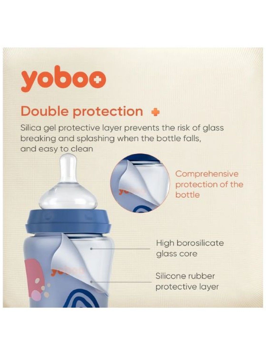 Yoboo Temperature Sensing Glass Milk Bottle (240ml) (No Color- Image 2)