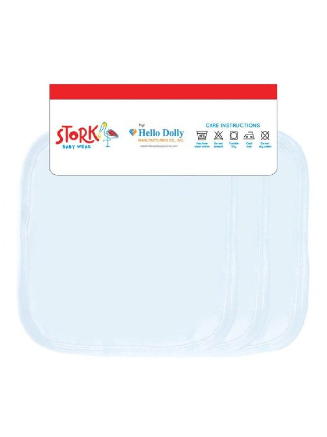 Stork Baby Wear Washcloth (3pcs) (White- Image 3)