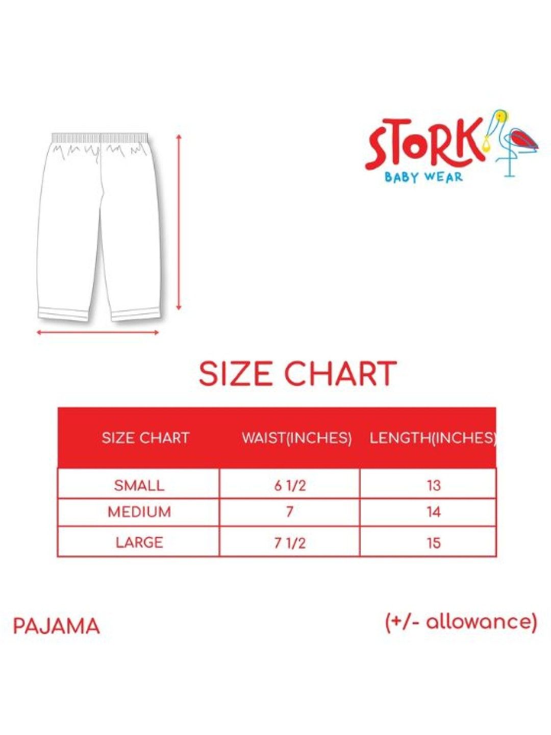 Stork Baby Wear Pajama (3pcs) (White- Image 4)