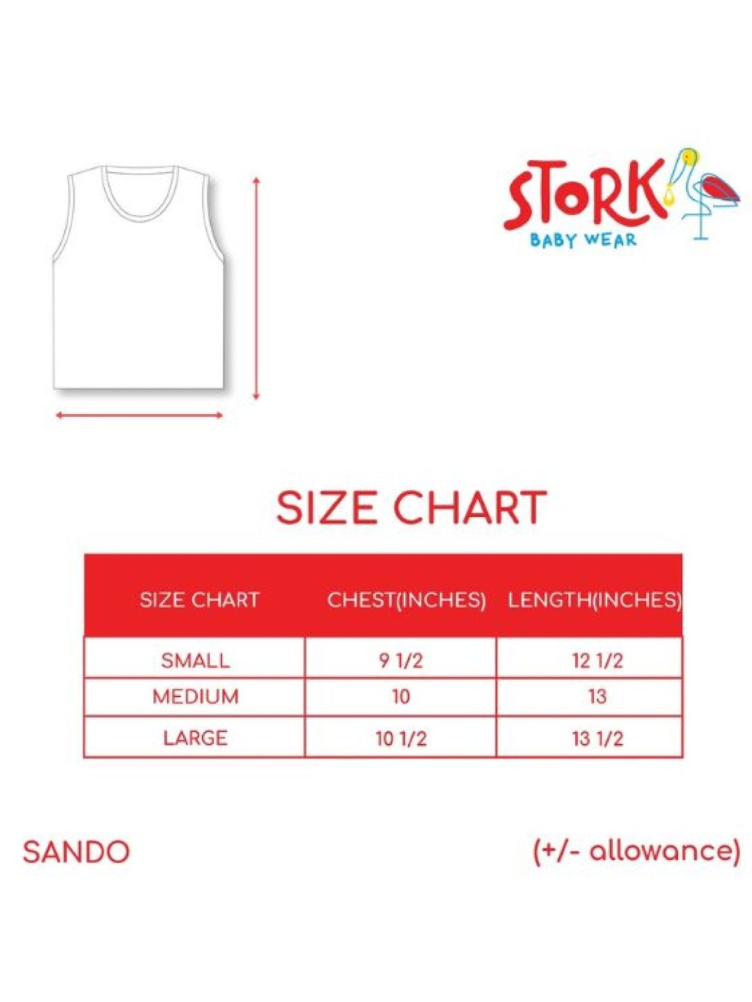 Stork Baby Wear Sando (3pcs) (White- Image 4)