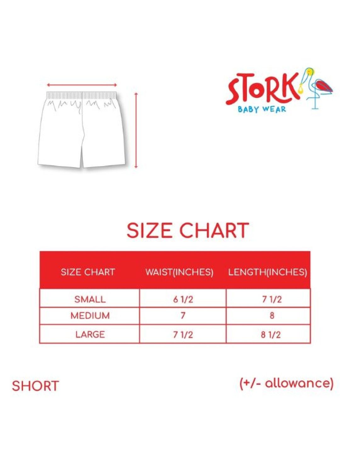 Stork Baby Wear Shorts (3pcs) (White- Image 4)