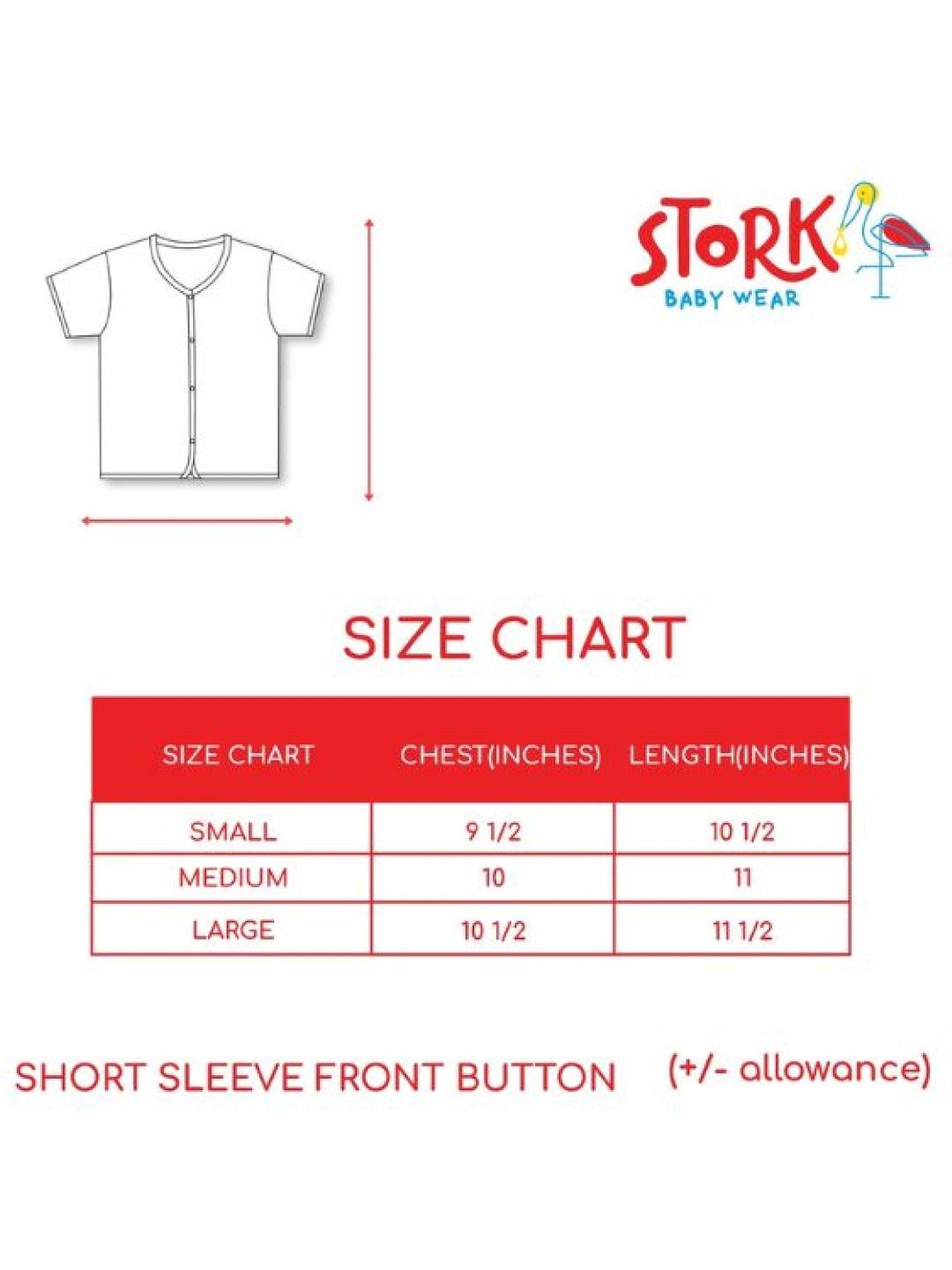 Stork Baby Wear Shortsleeve Front Button (3pcs) (White- Image 4)