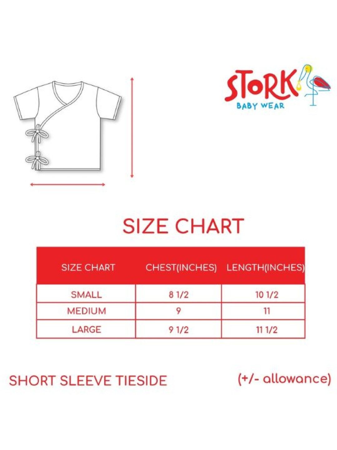 Stork Baby Wear Shortsleeve Tieside (3pcs) (White- Image 4)