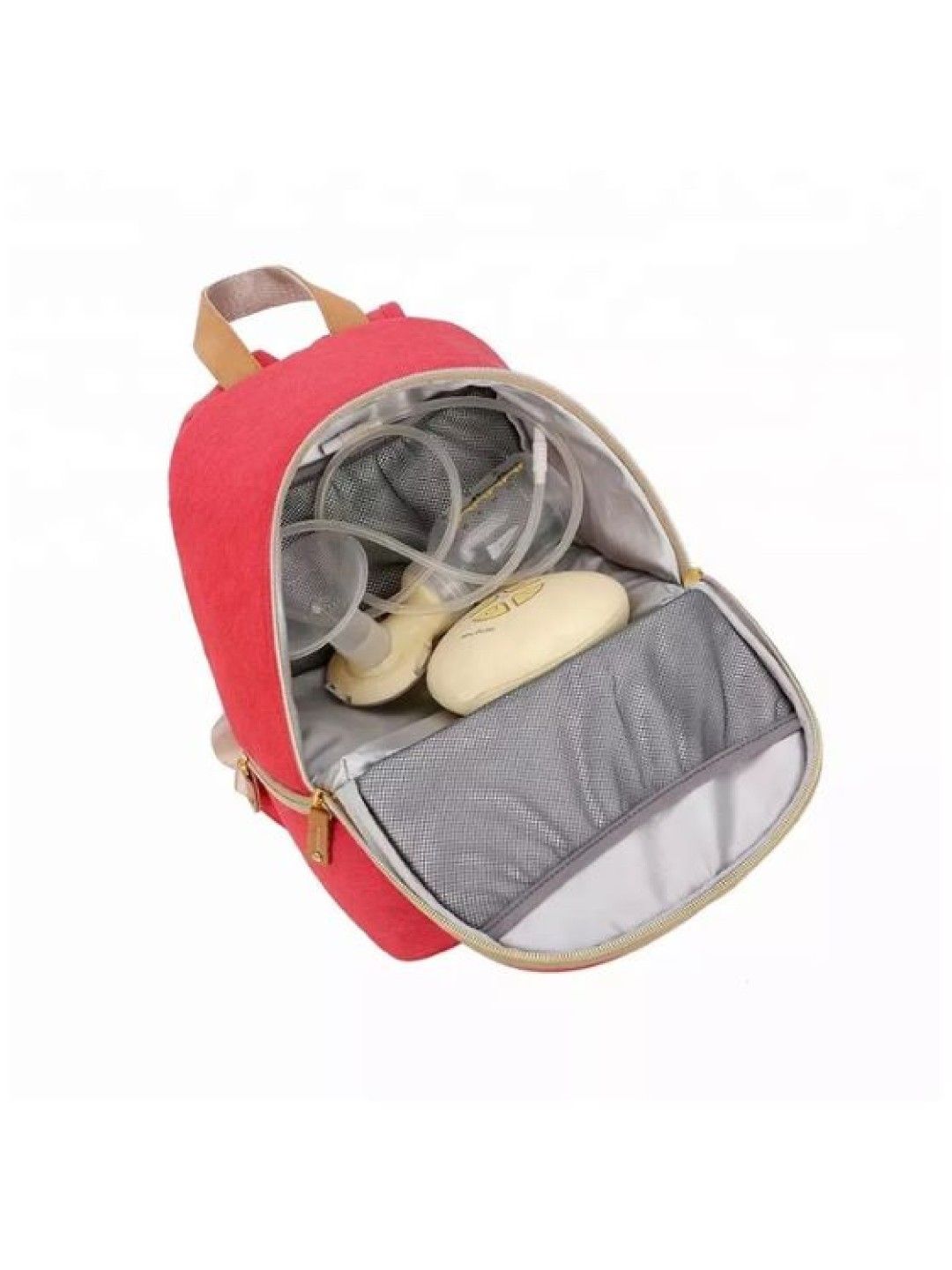 V-coool Thermal Cooler Breastmilk Backpack Bag with Ice Bricks (Light Red- Image 3)