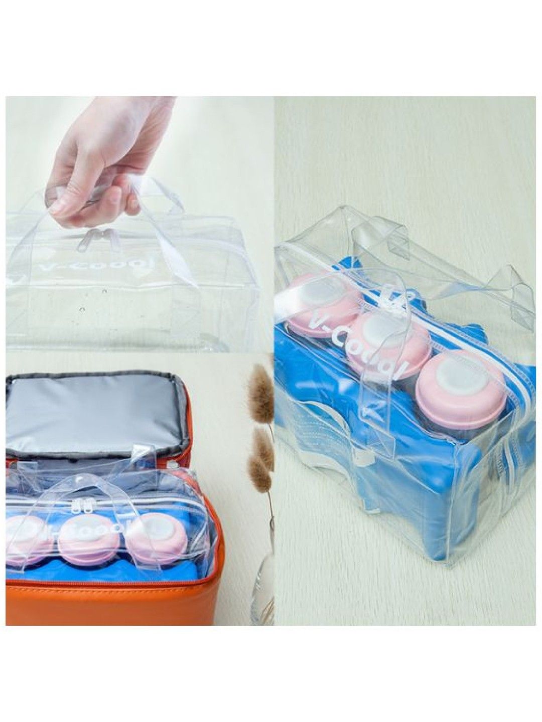 V-coool Transparent Clear PVC Waterproof Zipper Bag with Ice Bricks (No Color- Image 3)
