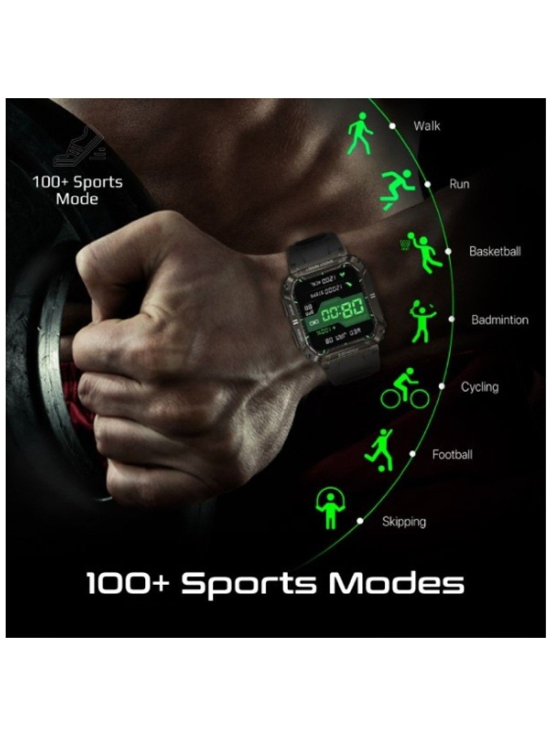 Promate XWATCH-S19 Tough-Built Smartwatch with Bluetooth Calling (Black- Image 3)