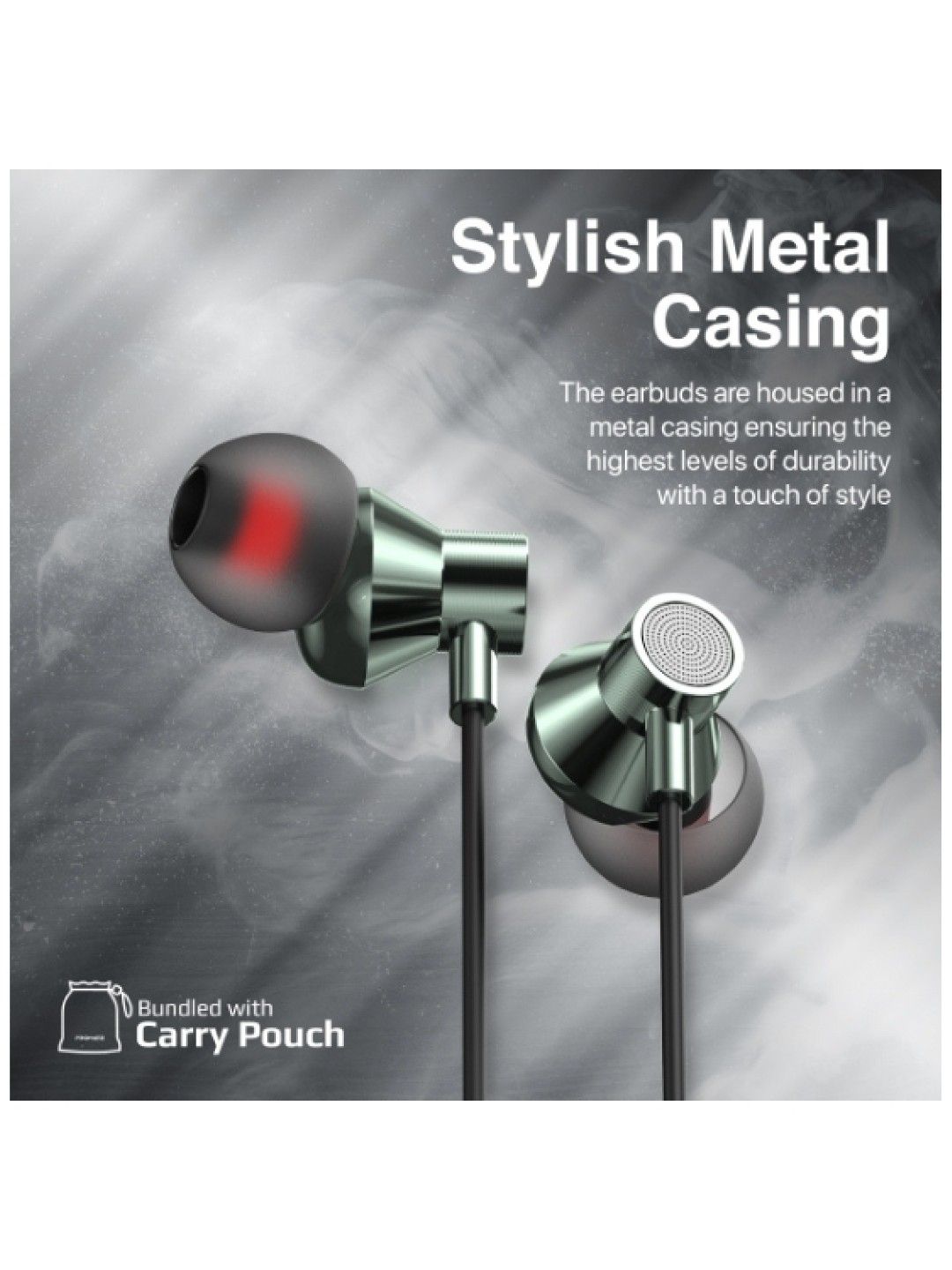 Promate SILKEN-C Ergonomic In-Ear USB-C Wired Stereo Earphones (Grey- Image 3)