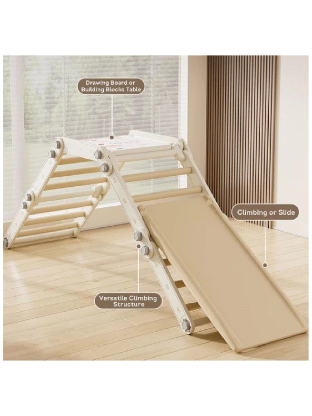 QT Hub Amaris 28-in-1 Pikler Triangle and Slide (No Color- Image 3)