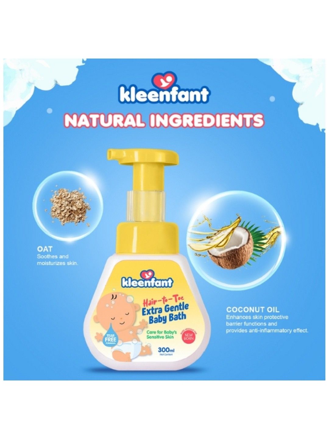 Kleenfant Head to Toe Newborn Baby Bath (300ml) (No Color- Image 3)