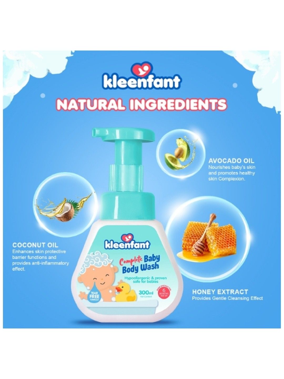 Kleenfant Head to Toe Toddler Baby Bath (300ml) (No Color- Image 3)