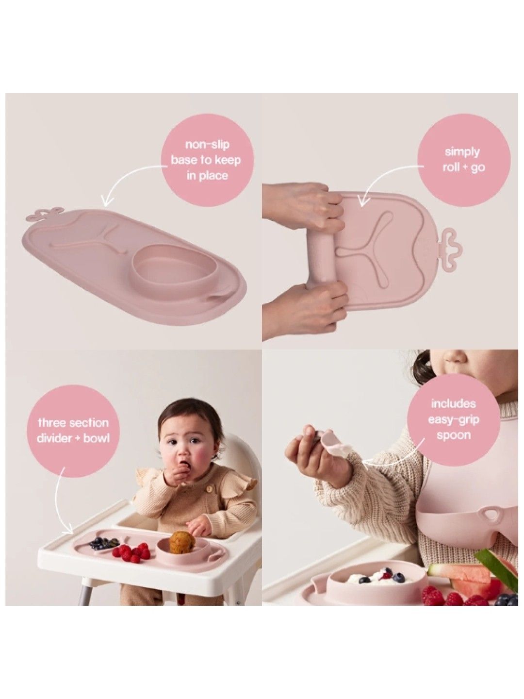 b.box Roll N Go Mealtime Mat (Blush- Image 3)