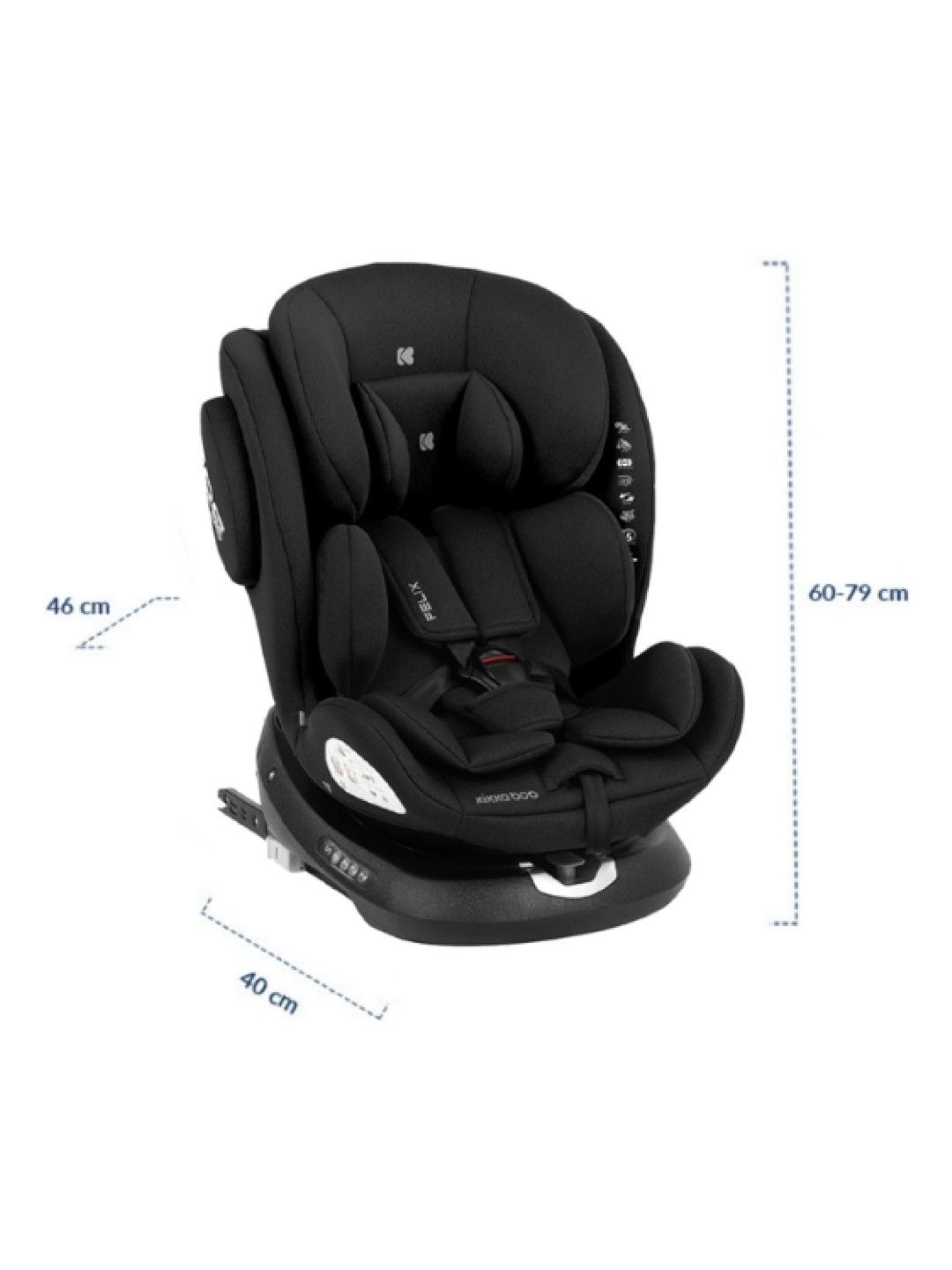 KikkaBoo Car seat 40-150 cm i-Felix i-Size (Black- Image 3)