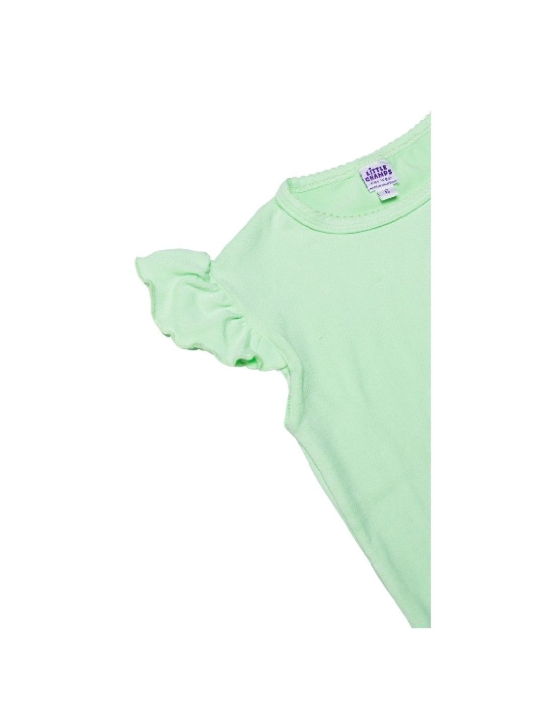 Little Champs Girl's Flutter Sleeve Playwear Set (Green- Image 3)