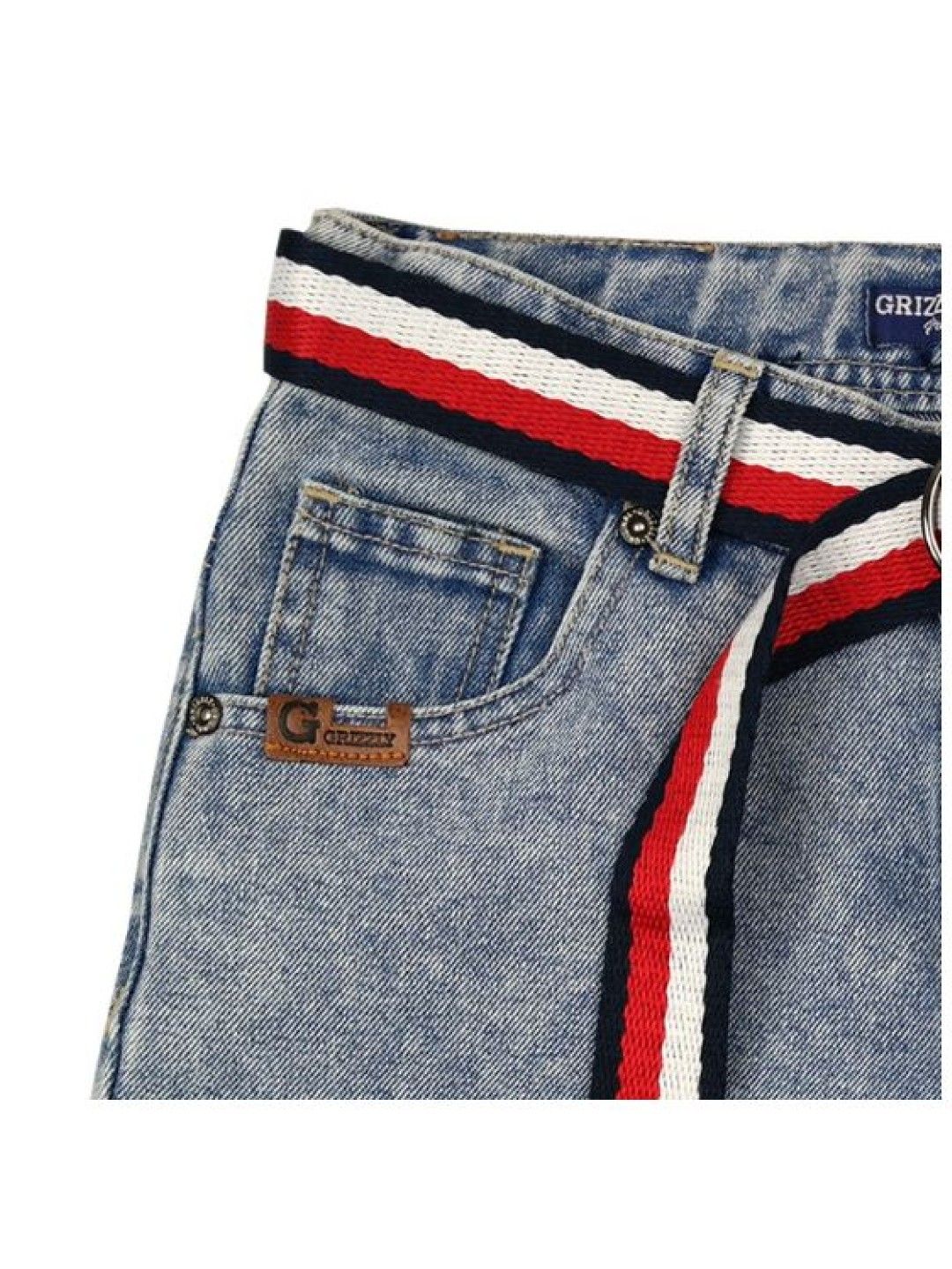 Grizzly Boys Basic Short with Belt (Denim Blue- Image 3)