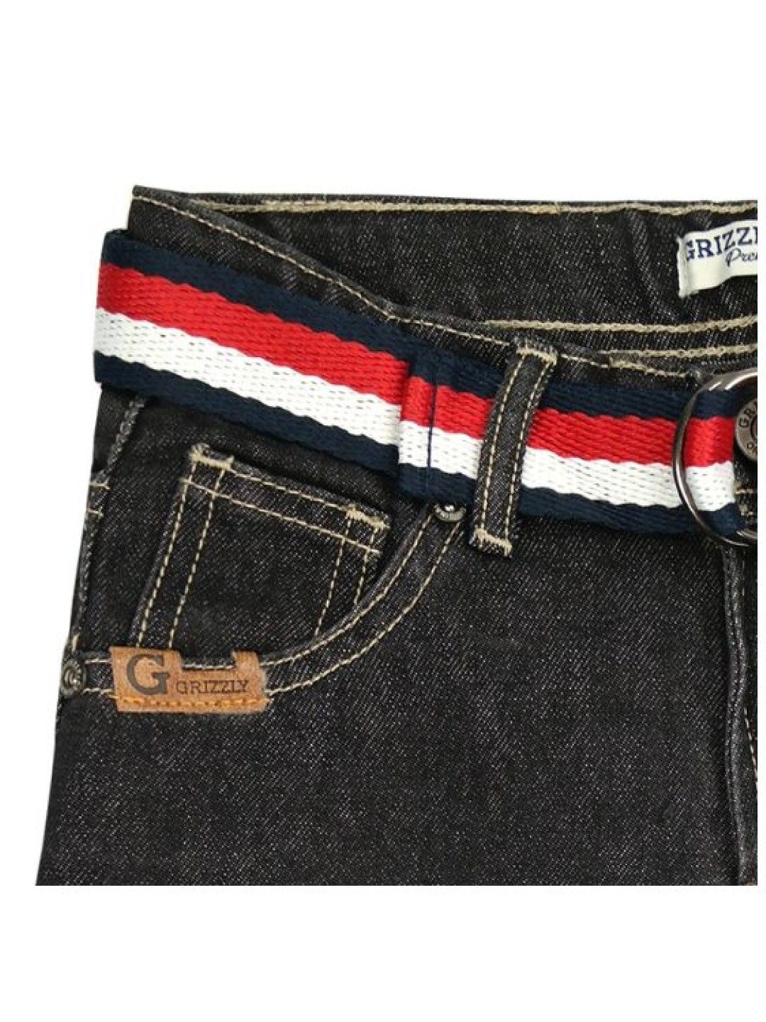 Grizzly Boys Basic Short with Belt (Black- Image 3)
