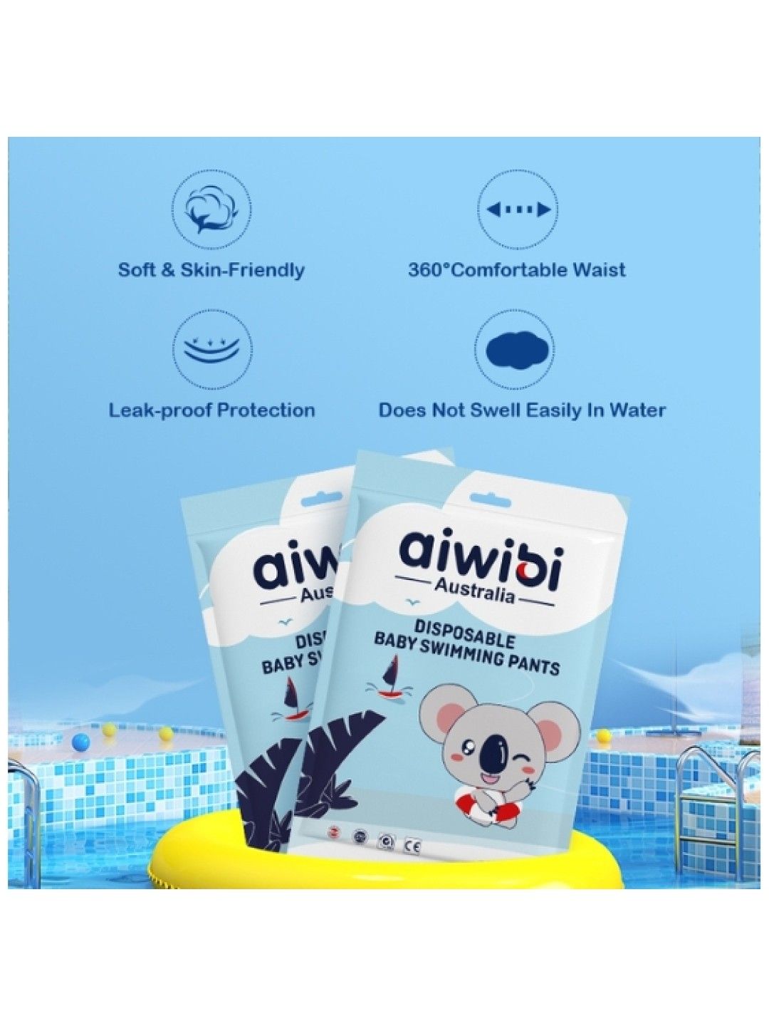 Aiwibi Australia Disposable Swimming Diaper Large (Pack of 3) (No Color- Image 3)