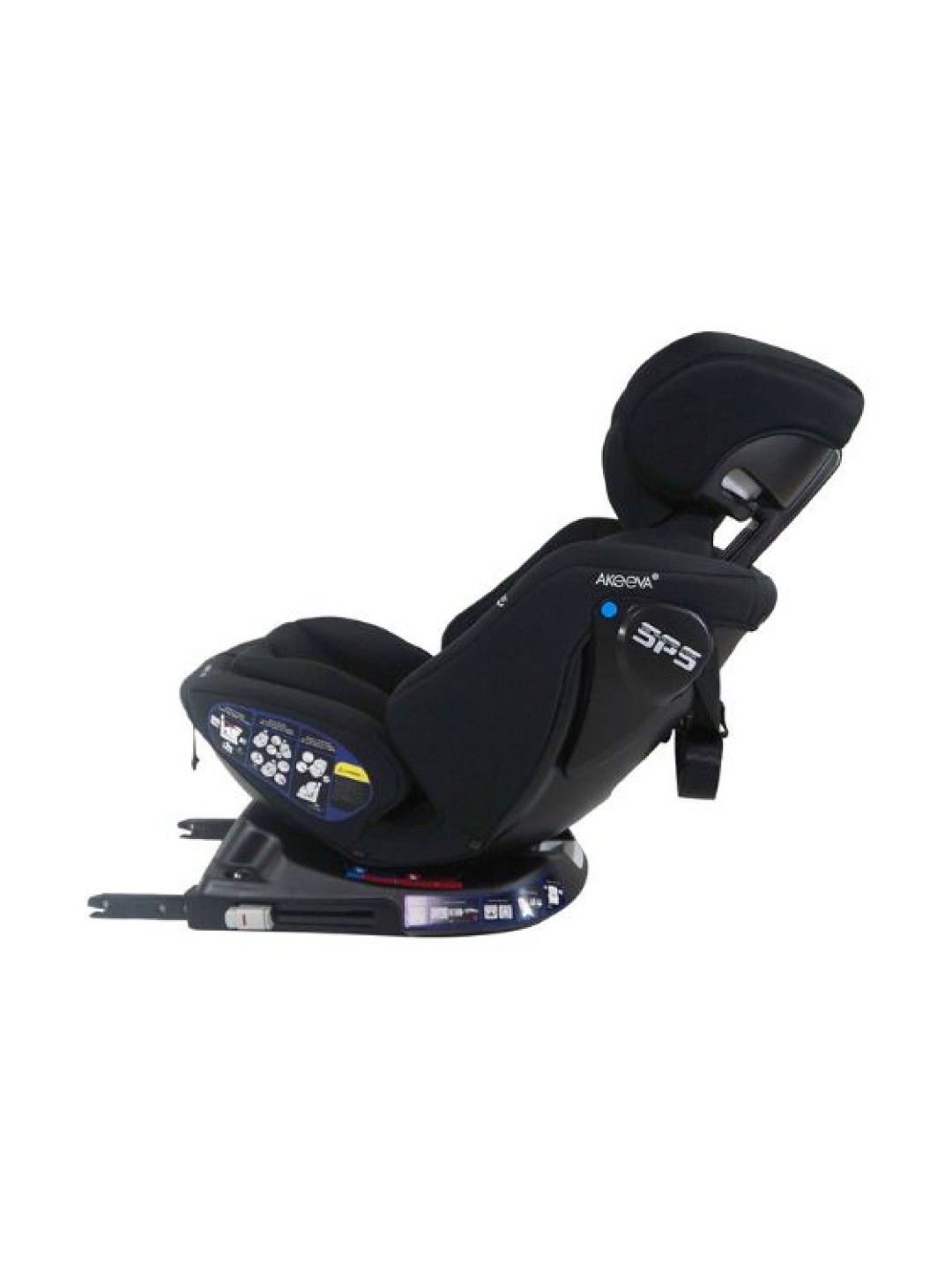 Akeeva 360 Rotate Isofix Carseat w/ Latch and Side Protect (Swivel) w/ ICC - Black (Black- Image 3)