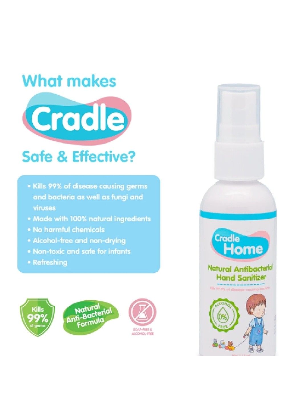 Cradle Home Natural Hand Sanitizer (50ml) (No Color- Image 3)