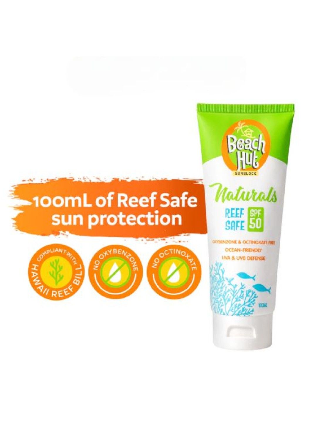 Beach Hut Naturals Reef-Safe SPF50 Lotion (100ml) (No Color- Image 3)