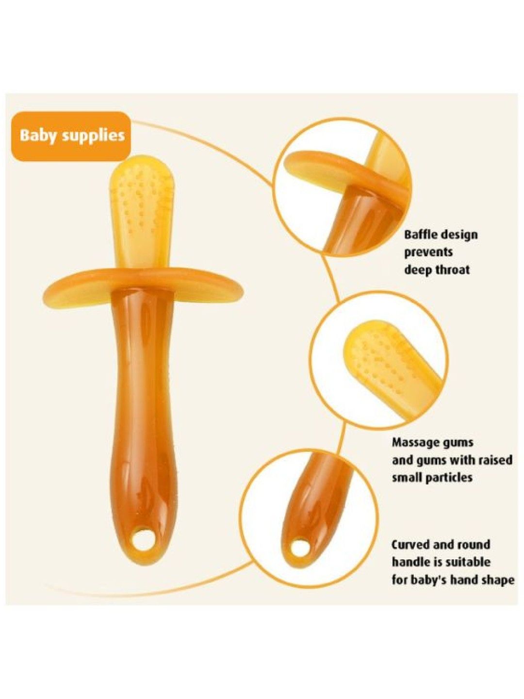 BabyPro Soft Silicone Nano Teether Infant Teething Toys Molar Set for Babies (Nano Brown and Clear- Image 3)