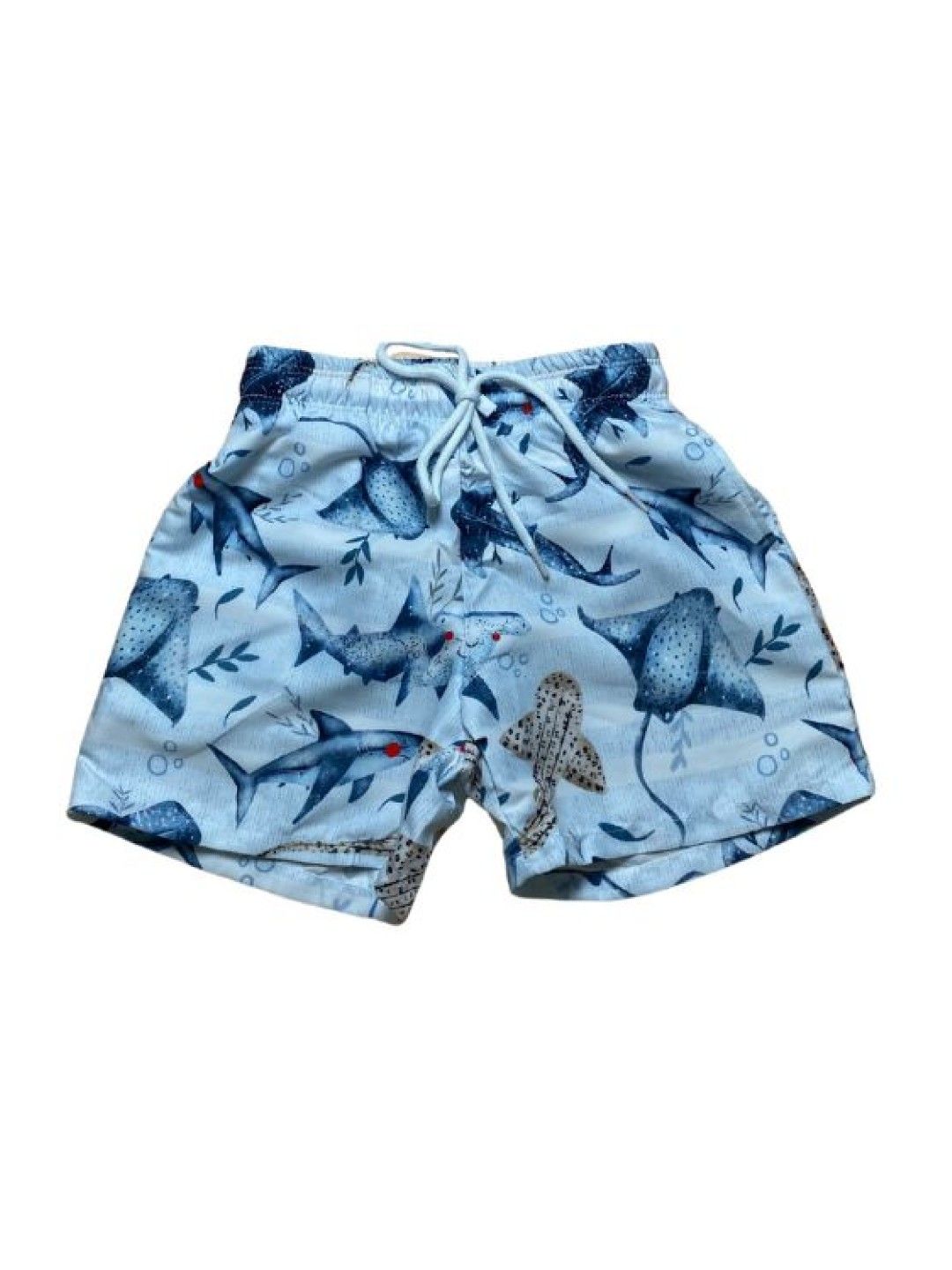 Little Paddler Swimsuit for Kids Little Dylan Long Sleeves Rash Guard Swimwear (Blue Shark Print- Image 3)