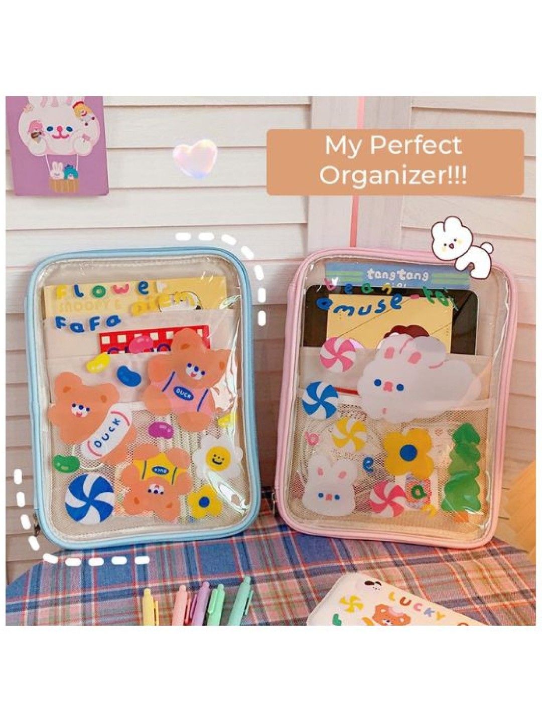Scenti Cute Rabbit Tablet Organizer with Dividers (No Color- Image 3)