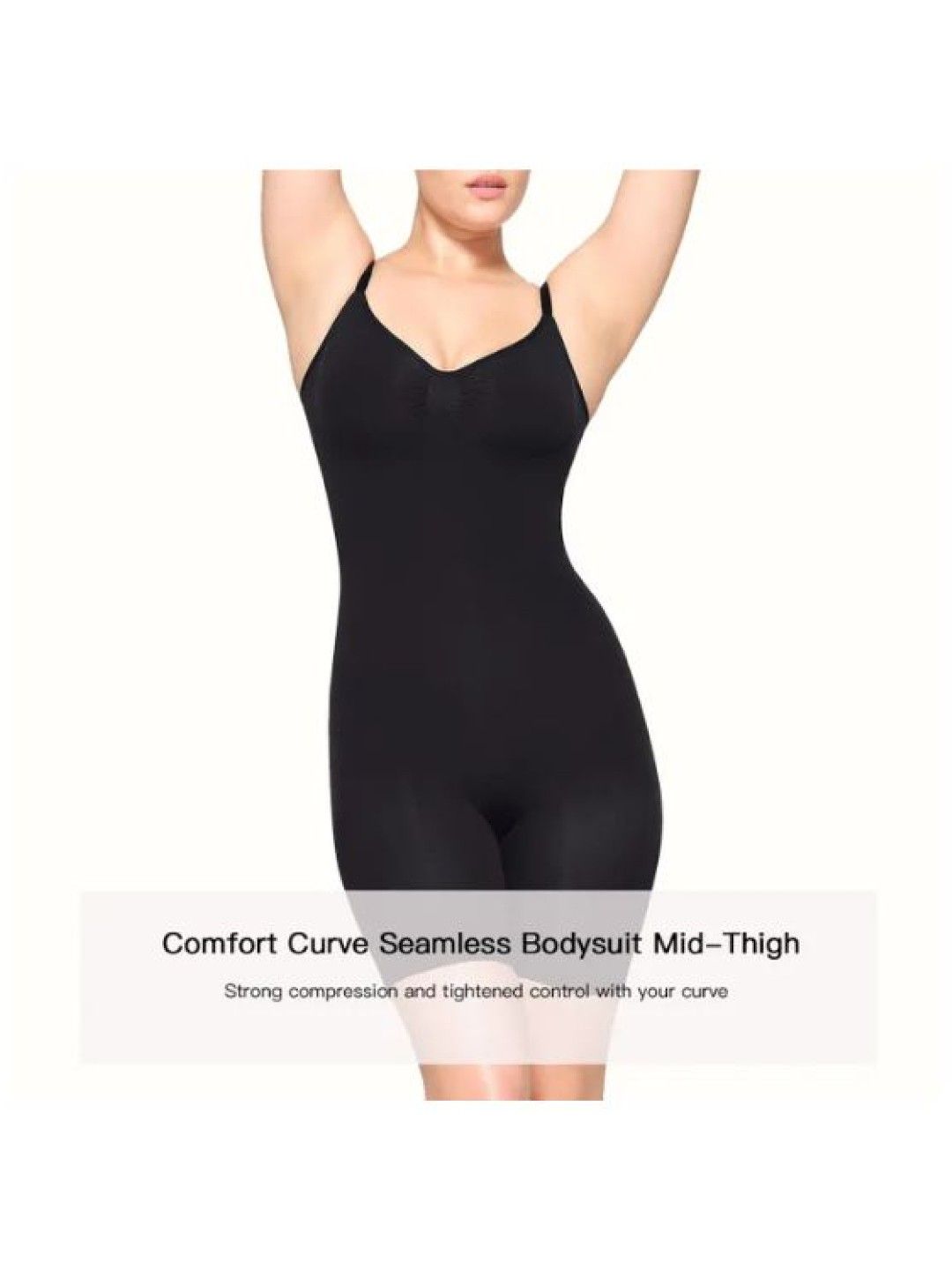 ecora Comfort Curve Seamless Bodysuit Mid-Thigh (Black- Image 3)