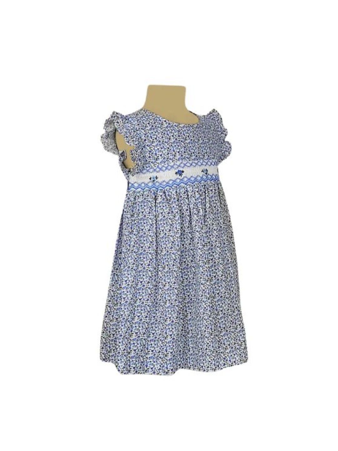 Periwinkle Dasha Printed Floral Smocked Dess (Blue- Image 3)