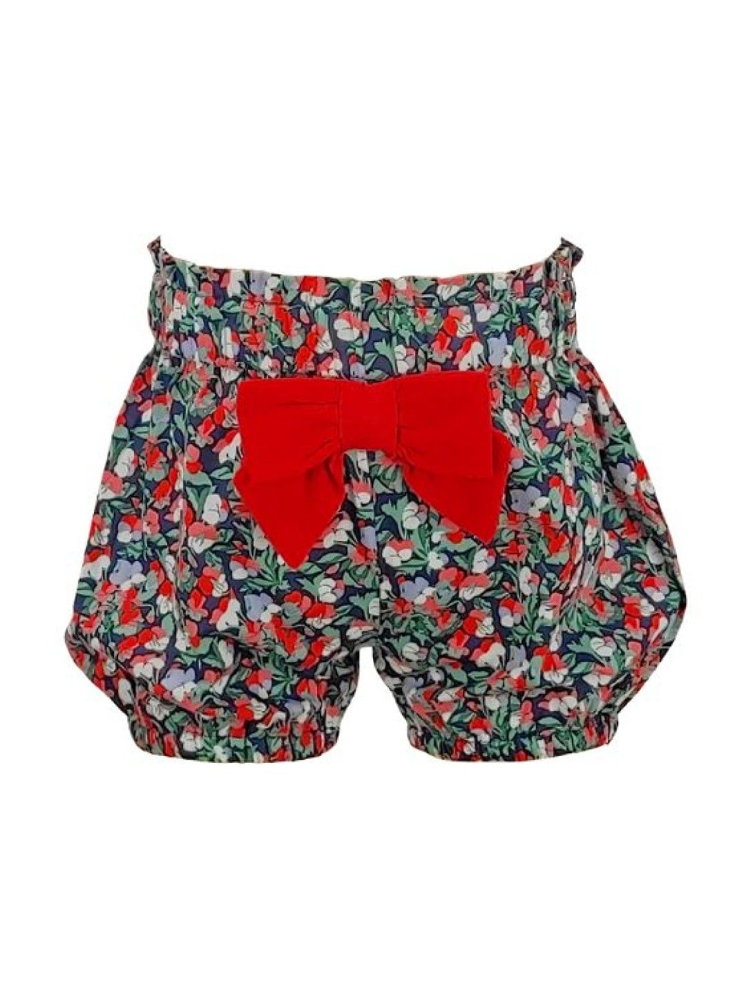 Periwinkle Aisabelle Two-Piece Set Top and Floral shorts with bow (Red- Image 3)