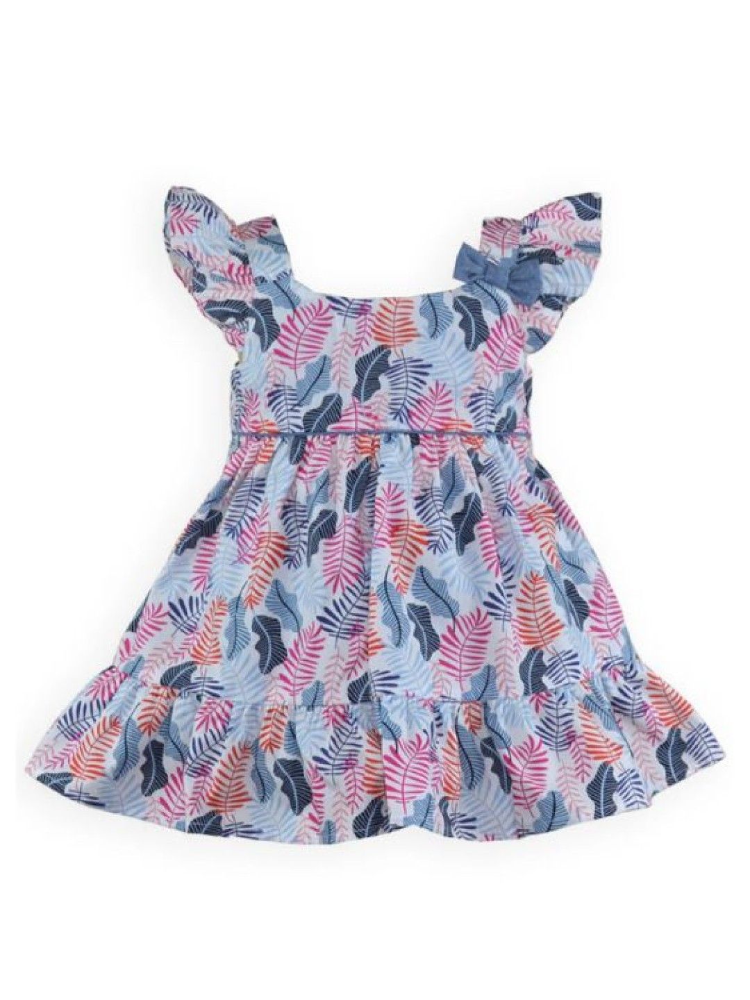 Periwinkle Bettina Baby Girl Printed Dress with Diaper Cover (Indigo- Image 3)