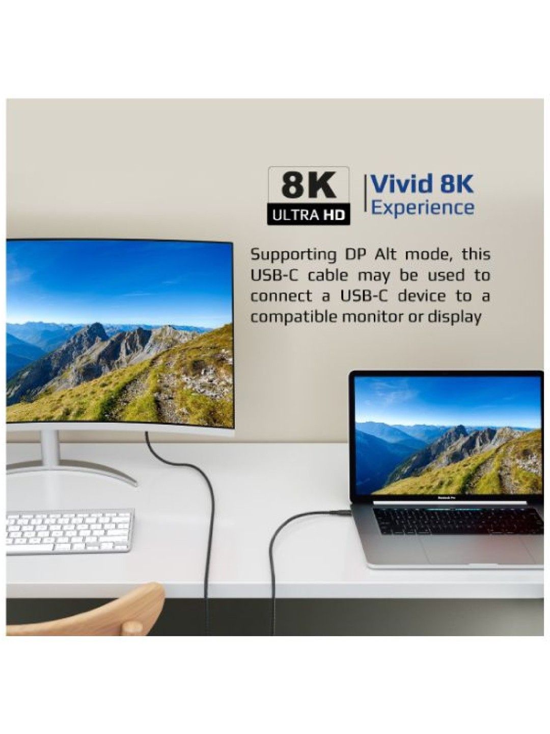 Promate POWERBOLT240-1M 240W Super Speed Fast Charging USB-C Thundebolt 3 Cable (No Color- Image 3)
