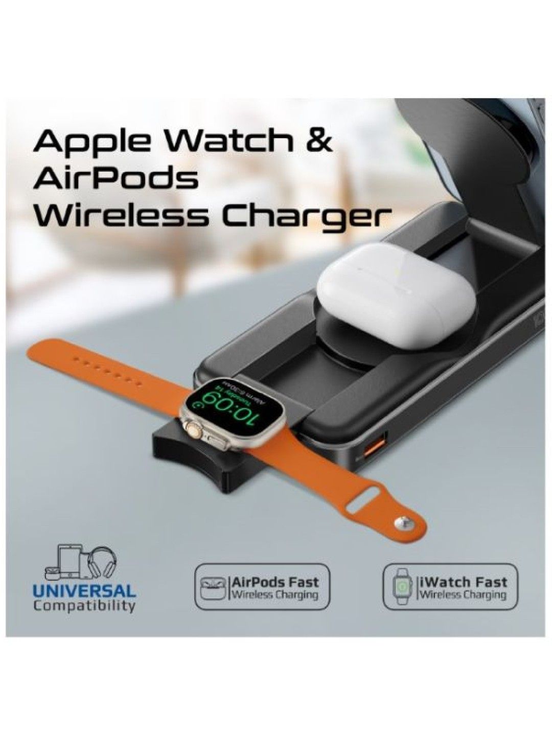 Promate POWERPACK-FOLD 5in1 Foldable Magsafe Compatible Wireless Charging Power Bank (No Color- Image 3)