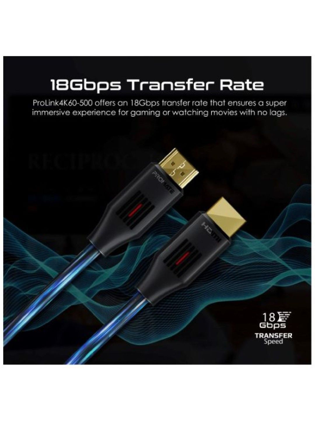 Promate PROLINK4k60-500 Ultra High Definition 4K@60Hz Audio Video Cable 500cm Length (No Color- Image 3)