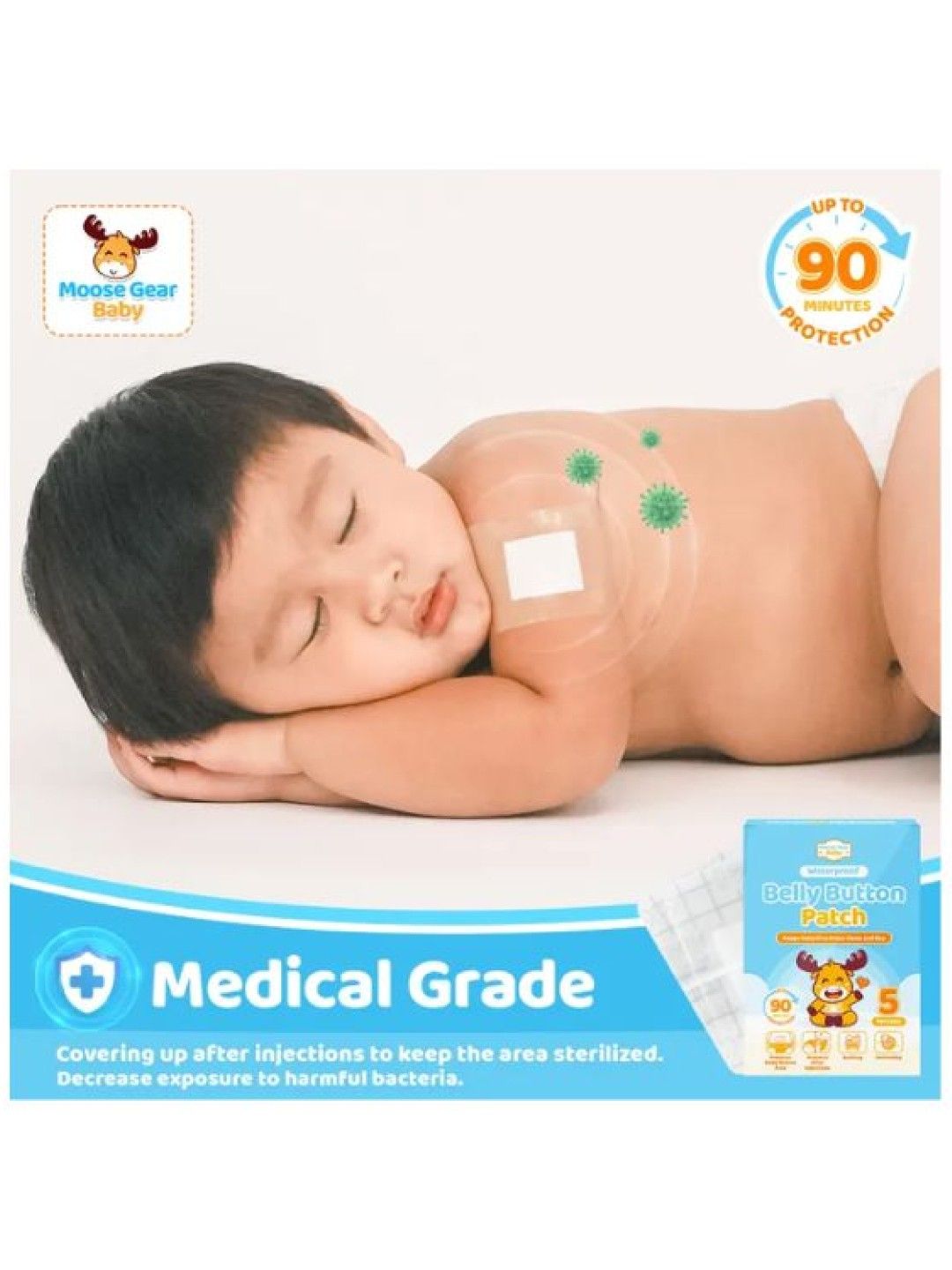 Moose Gear Baby Waterproof Belly Button Navel Patch (5 pcs) (No Color- Image 3)