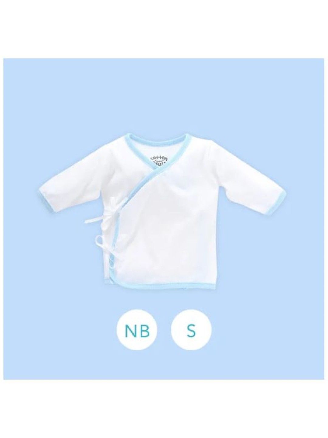 Cotton Stuff 3-Piece Longsleeves Tie-Side (White with Blue) (No Color- Image 2)