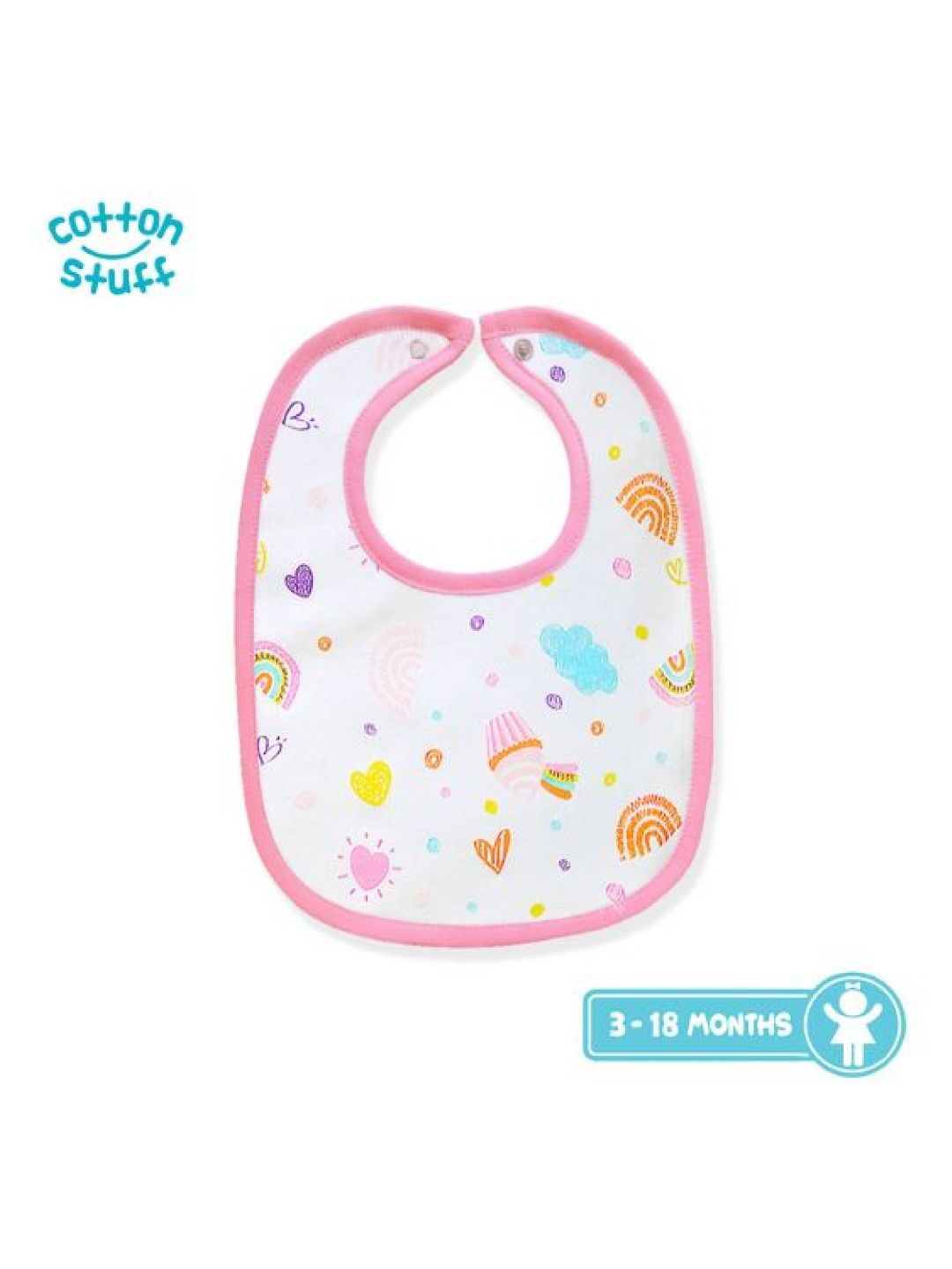 Cotton Stuff 3-piece Snap on Bib (Happy Day - Girl) (No Color- Image 3)